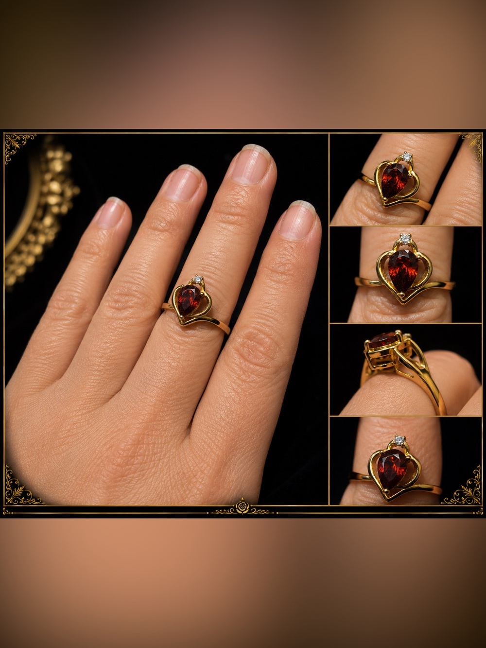 Laminated Gold Heart Ring Size 8 ❤️
